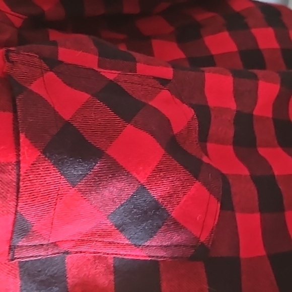 Maurices Red and Black Check Soft Flannel Button Down Shirt - Picture 5 of 12
